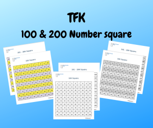 TFK 100 & 200 Number Square - Dyslexic friendly