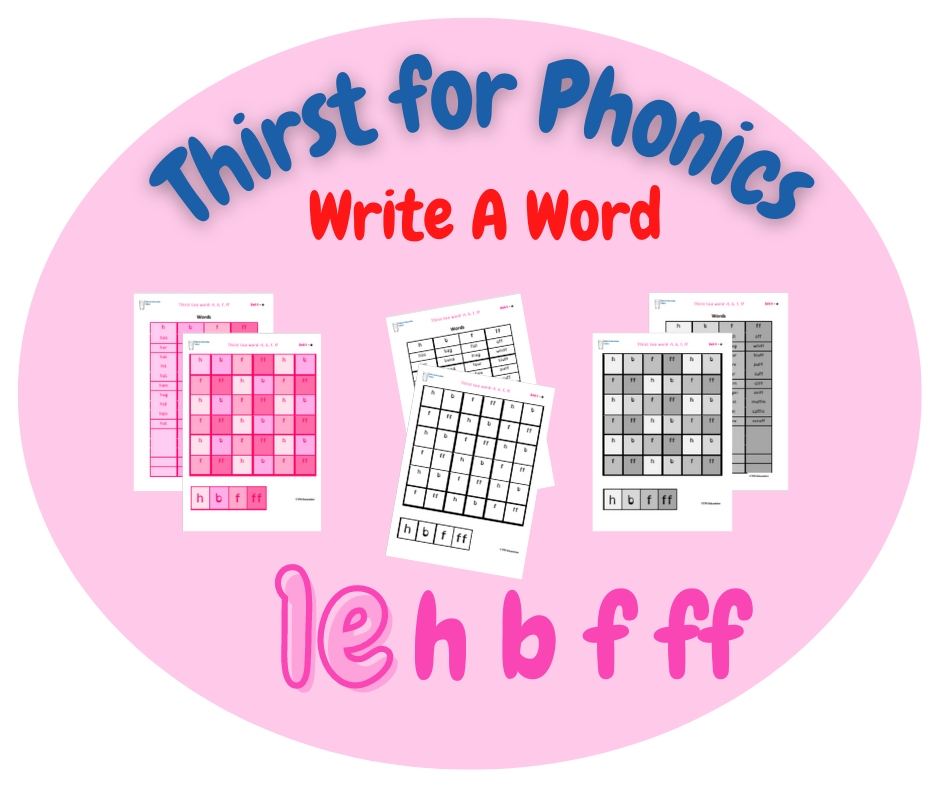 Thirst for Phonics – Write A Word – Set 1, 1e