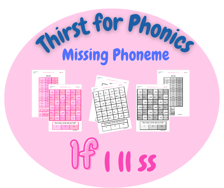 Thirst for Phonics – Missing Phoneme – Set 1, 1f