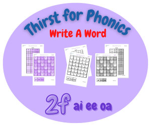Thirst for Phonics – Write A Word – Set 2, 2f