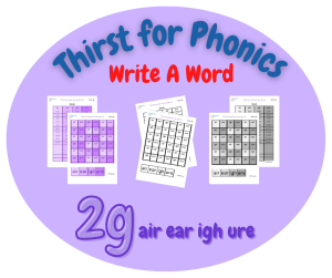 Thirst for Phonics – Write A Word – Set 2, 2g