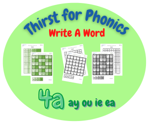 Thirst for Phonics – Write A Word – Set 4, 4a