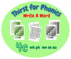 Thirst for Phonics – Write A Word – Set 4, 4c