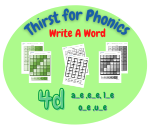 Thirst for Phonics – Write A Word – Set 4, 4d