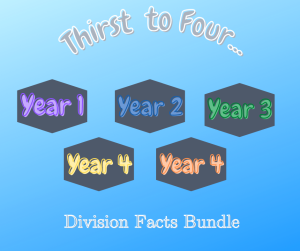 Thirst to Four...Division Facts Bundle