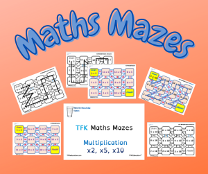 Maths Mazes - Multiplication -x2, x5, x10