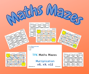 Maths Mazes - Multiplication -x6, x9, x12