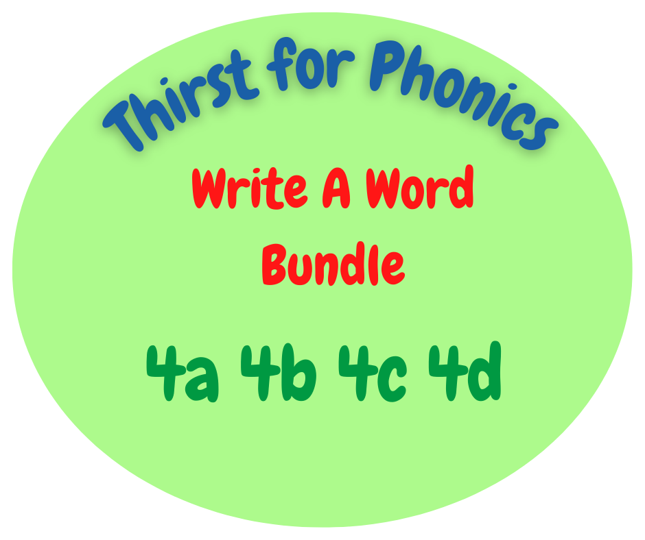 Thirst for Phonics – Write A Word - Set 4 Bundle with FREE Set 4 - Phoneme Of The Day Mat
