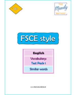Future Stories (FSCE) 11+ - Vocabulary: Similar words Test Pack 1 (PDF Digital Download)